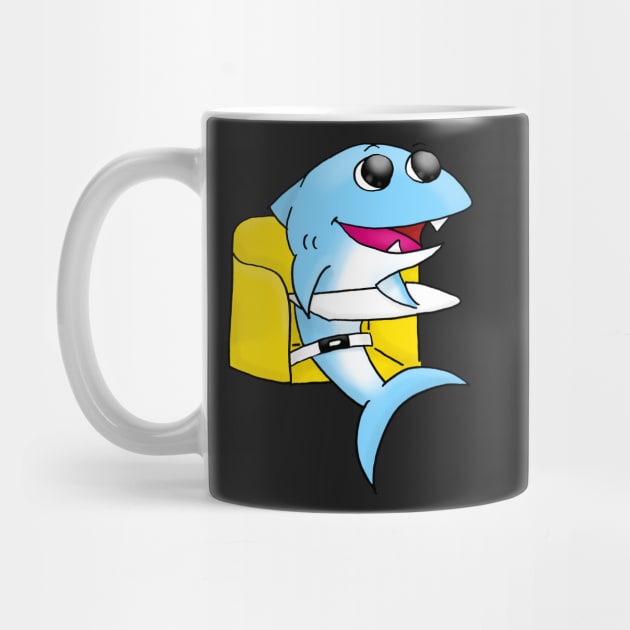 Happy Cartoon Baby Shark by dogbone42